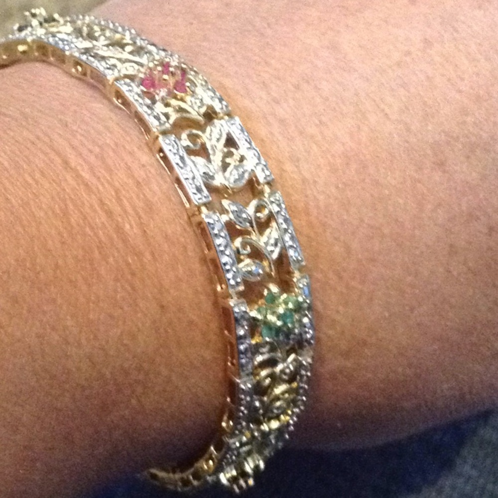 🎃BUY NOW 🤪Ruby, Emerald & Sapphire Tennis bracelet